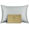 Silk Pillow Cases Certified Organic 100% Pure Mulberry Silk Pillowcase Grade 6A 25 Momme Pillowcase (Gray, Standard, Pack of 1)
