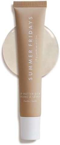 Summer Fridays Lip Butter Balm - Conditioning Lip Mask and Lip Balm for Instant Moisture, Shine and Hydration - Sheer-Tinted, Soothing Lip Care - Vanilla (.5 Oz)