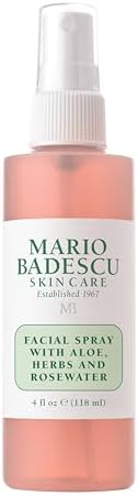 Mario Badescu Facial Spray with Aloe, Herbs and Rose Water for All Skin Types, Face Mist that Hydrates, Rejuvenates & Clarifies, 4 FL OZ