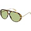 mosanana Trendy Oversized Big Aviator Retro 70s 2025 Sunglasses for Women Men Cool Cute Vintage Fashion Large Shield Sunnies Tortoise Green Lens MS52478