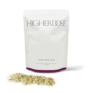 HigherDOSE Serotonin Soak Magnesium Bath Salts - Natural Detox and Muscle Recovery with Magnesium Flakes, Algae + Apple Cider Vinegar - Luxurious Bath Salt Infused with Relaxing Essentials Oils