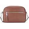 befen Genuine Leather Crossbody Bags for Women Camera Purses with Built in RFID Wallet Woman Small Shoulder Bag Handbags, brown