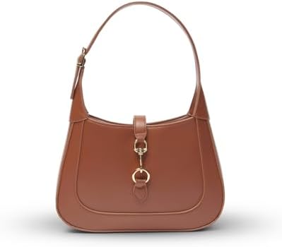 Shoulder Bag for Women - Small Shoulder Purses - Brown Purse - Cute Trendy Hobo Handbags - Adjustable Strap Vegan Leather