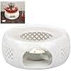 KAYCROWN Teapot Warmer, Ceramic Tea Warmer with Tealight Holder, Teapot Heater for Heating Tea, Coffee, Milk, Tea Light Warmer, Suitable for All Teapots