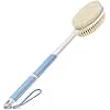Backski Back Scrubber Anti Slip for Shower, Shower Brush Long Handle with Stiff and Soft Bristles, Body Exfoliator for Bath or Dry Brush(Blue)