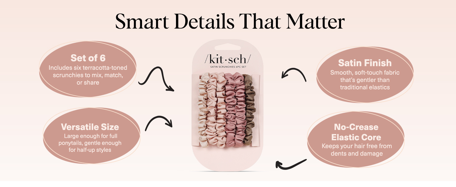 Kitsch Satin Scrunchies for Women