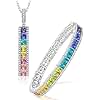 GONA GIFT Swarovski® Rainbow Tennis Bracelet & Necklace Bundle