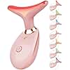 ELISHINE 7 Color Face and Neck Massager Light Therapy, Red Light Based Facial Massager for Skin Care, Firming, Smoothing (Rose Golden)