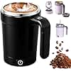 Mloiex Automatic Magnetic Stirring Coffee Mug, 2026 New Electric Self Stirring Coffee Mug with Temperature Display,Detachable Base Self Stirring Coffee Cup for Coffee, Chocolate, Milk, Tea (Black)