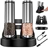 Electric Salt and Pepper Grinder Set Rechargeable, External Adjustable Coarseness, Automatic Salt & Pepper Shakers Mills, Kitchen Gadgets,Stocking Stuffers Christmas Cooking Gifts for Adults Men Women