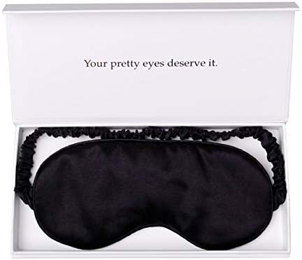 Silk Sleep Mask Light Blocking Luxury 100% Mulberry 19mm Silk Eye Mask Eye Cover Blindfold Ultra Soft Light & Comfy Anti Aging Skin Care with Travel Bag Gift Package