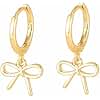 Gold Bow Hoop Earrings for Women Trendy Cute Bowknot Earrings Jewelry for Christmas