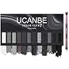 UCANBE Smokey Eyeshadow Palette, Dark Black White Gray Silver Natural Nude Matte Shimmer Eye Shadow Pallet for Smoky Emo Goth Makeup, 12 Color High Pigmented Long Lasting Waterproof Pallete with Brush