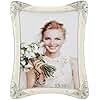 8x10 Vintage Metal White Picture Frame Silver Border Floral Fancy Antique Photo Frame Ornate Gold Frame Tabletop or Wall Art Display, Clear HD Glass Front, Wedding Frame Gifts for Couples Women