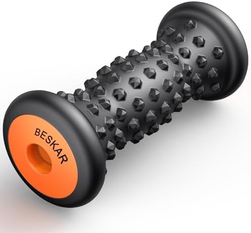 BESKAR Foot Massager Roller for Plantar Fasciitis Relief, Portable, Deep Tissue Muscle Massage, Foot Arch and Heel Pain, Reflexology Tool