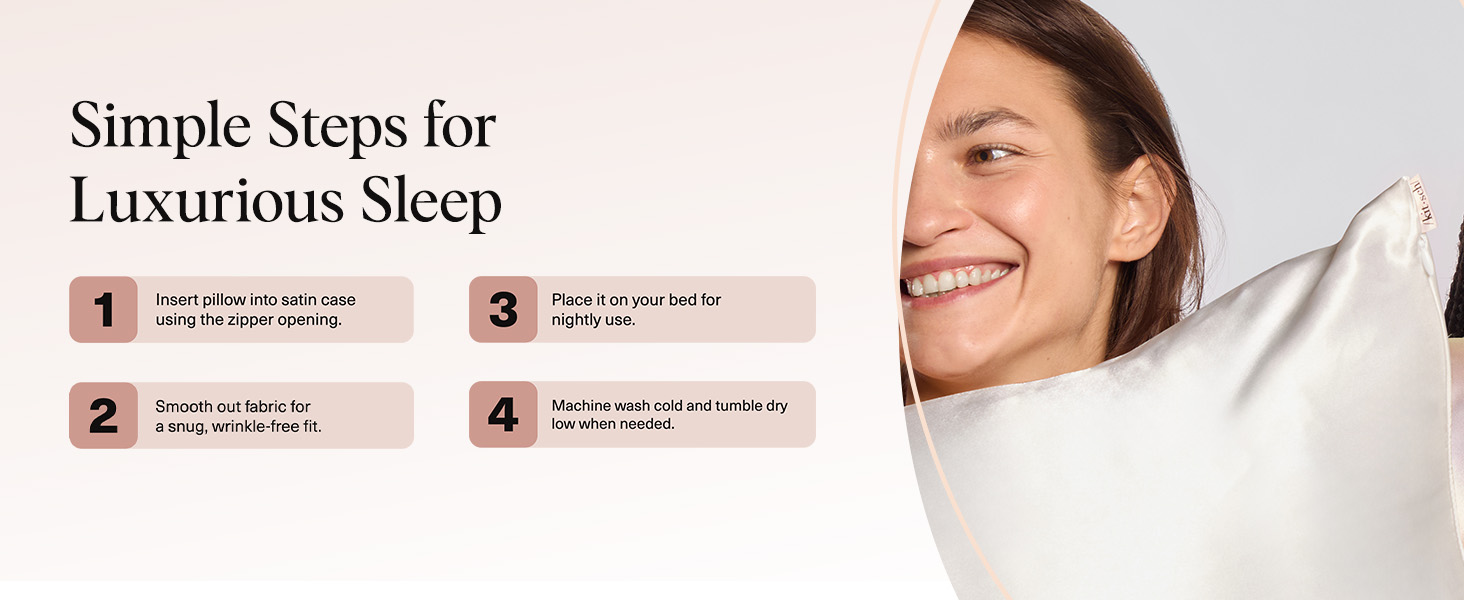 Kitsch Satin Pillowcase Standard Ivory 2pcs