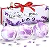 Lavivio Lavender Bath Bombs for Women - Lavendar Bath Bomb with Shea Butter & Essential Oils - Mega Foaming, Relaxing, Moisturizing, for Stress Relief & Dry Skin - 3 x 100g - Gift Set