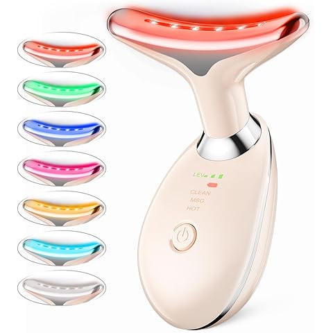 Neck Face Massager, Facial Massage Device with Thermal, Triple Action Colour Modes ...