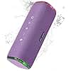 NSY Audio Portable Bluetooth Speaker, IPX7 Waterproof Wireless Outdoor Speaker, 25 Hours Playtime, Bass Boosted, LED Lights, TWS Pairing for Beach, Pool, Shower, Purple