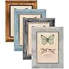 XUANLUO 5x7 Picture Frames Set of 4 Rustic Retro Photo Frame with HD Plastic Cover for Wall Mount and Tabletop Display Family Friends Wedding Gift
