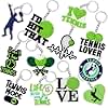 Batiyeer 36 Pack Tennis Keychains Bulk Party Favors Sports Ball Key Chains Funny Keyring Gifts for Women Men Birthday Supplies