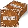 JOYGATHER Western Cowboy - 50PCS Brown Cocktail Napkins, 3-Ply Disposable Paper 6.5x6.5 Inches HOWDY Wild West Rodeo Bandana Birthday Decorations, Baby Shower, Bachelorette, Party Men & Women