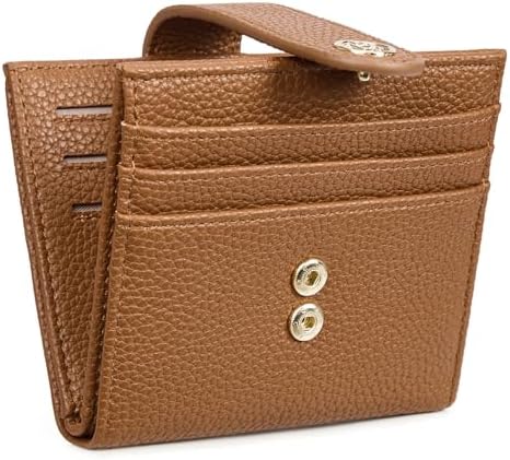 BOSTANTEN Slim Wallet for Women Small RFID Blocking Credit Card Holder Leather Bifold Wallets with Zipper Coin Pocket Brown
