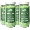 Village Naturals Therapy, Muscle Concentrated Mineral Bath Soak, Eucalyptus Mint Scent, 20 oz, Pack of 4