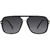 SOJOS Sunglasses for Women & Men, Square, Retro, Polarized Lens, Trendy Aviator, 90s Shades