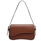 Shoulder Bag for Women Y2K Trendy Purse Vegan Leather Hobo Handbags Clutch Saddle Bag with 2 Removable Strap
