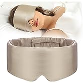 SECZIPE 100% Mulberry Silk Sleep Mask Eye Mask for Women Man with Adjustable Band, for Side Sleeper Blackout Sleep Mask for T