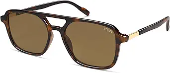 SOJOS Retro Aviator Sunglasses for Women Men,Trendy Rectangle Womens Mens Shades Sun Glasses SJ2202