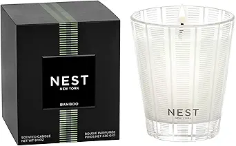NEST New York Scented Classic Candle, Bamboo - 8.1 oz - Up to 60-Hour Burn Time - Reusable Glass Vessel