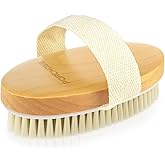 POPCHOSE Dry Brushing Body Brush, Natural Bristle Dry Skin Exfoliating Brush Body Scrub for Flawless Skin, Cellulite Reductio