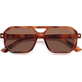 SOJOS Retro Polarized Square Aviator Sunglasses for Women Men Vintage 70s UV400 Protection Shade SJ2609