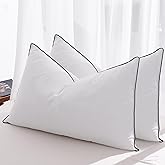 Mosluna Feather Down Pillows King Size Set of 2, Luxury Hotel Collection Bed Pillow 2 Pack, Airyfil™ Powered Fillings & Feath