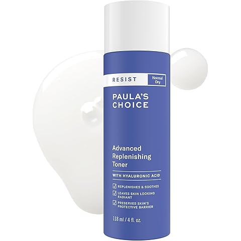 Paula's Choice Resist Advanced Replenishing Face Toner, Anti-Aging Facial Toner with Hyaluronic Acid, Vitamin C & E, Softens,Lightweight Hydration & Replenishes Dry Skin, Fragrance-Free, 4 fl oz