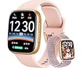 Fitpolo Smart Watch for Women, 1.85" AMOLED Fitness Tracker with Bluetooth Call, Heart Rate/Sleep/SPO₂ Monitor, 100+ Sports Modes, 3ATM Waterproof Smartwatch for Android/iPhone, Includes 2 Bands