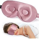 LitBear 100% 22 Momme Mulberry Silk Sleep Mask - 3D Contoured Eye Mask for Men Women, Soft Breathable Sleeping Mask with Adju