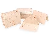 Kathmandu Valley Co. 50 Vintage 4x6 Handmade Lokta Paper Nepali Cherish Greeting Cards & Matching Decorative Flower Petal Envelopes. Folded blank cards. Handmade In Nepal. (Marigold)