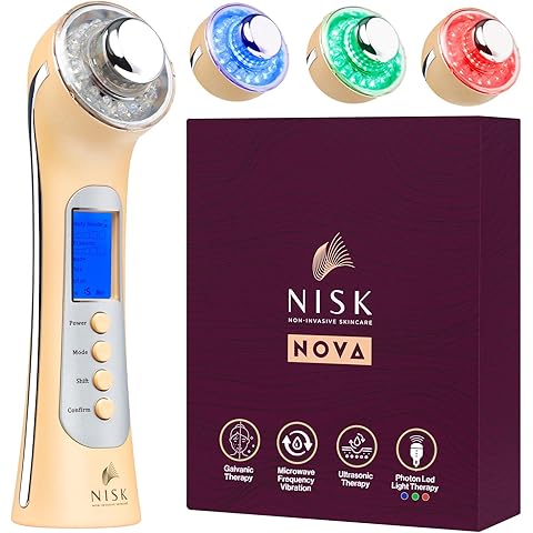 Nova 4-in-1 Facial Wand: Red, Blue and Green Light Therapy, Galvanic Ion Cleansing, Ultrasonic Face Lift & Anti-Aging Device, Tightening, and Rejuvenation for Home Use