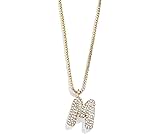 BaubleBar Gwen Mini Bubble Initial Necklace - Gold-Plated Bubble Letter Pendant, 17 Inch Chain with Lobster Clasp, Perfect Personalized Gift for Women