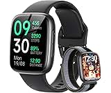 Fitpolo Smart Watch, 1.85" AMOLED Fitness Tracker with Bluetooth Call, Heart Rate/Sleep/SPO₂ Monitor, 100+ Sports Modes, 3ATM Waterproof Smartwatch for Android/iPhone/Samsung, Includes 2 Bands