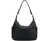 YALUXE Women's Genuine Leather Shoulder Bags Hobo Handbags Purses with Double Zipper Pockets and Crossbody Strap