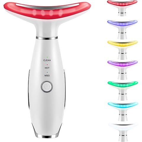7 Color True Beauty Glow Facial Massager, Red-Light-Therapy Wand for Facial Skin Ca...