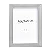 Amazon Basics Rectangular Photo Picture Frame, 5" x 7", Pack of 2, 8.31 x 6.30 inches, Nickel