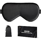 BOKOR Silk Sleep Mask, Eye Mask for Sleep, Mulberry Silk Luxury Eye Cover, Light-Blocking, Skin-Friendly & Lightweight, Reduc