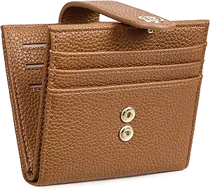 BOSTANTEN Slim Wallet for Women Small RFID Blocking Credit Card Holder Leather Bifold Wallets with Zipper Coin Pocket Brown