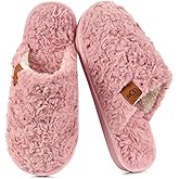 OOW Women's Fuzzy Slippers for Indoor,House Shoes with Memory Foam,Plush and Cute Slippers for Women